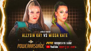 FULL MATCH  Allysin Kay vs Missa Kate  NWA PowerrrSurge S7E3 [upl. by Luane]