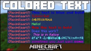 Minecraft Bedrock  How To Change Chat Text Color MobileXboxPS4Windows 10Switch [upl. by Shawn861]