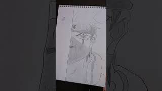 How to draw Kakashi half face sketch  drawing easy [upl. by Salomon]