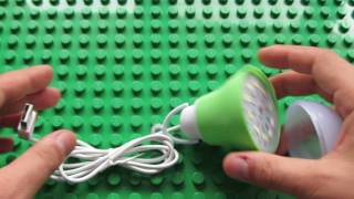 Unboxing 5W Portable USB LED Bulb for Camping [upl. by Emia]