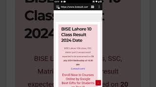 Lahore board 10th Class Result 2024 [upl. by Veradi]