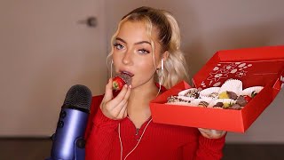 ASMR EATING CHOCOLATE COVERED FRUIT [upl. by Adnilam]