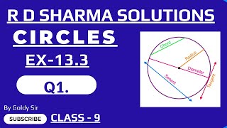 CIRCLES  Ex133  Q1 R D SHARMA MATHS SOLUTIONS  CLASS  9  NCERT  CBSE  ICSE [upl. by Atrahc]