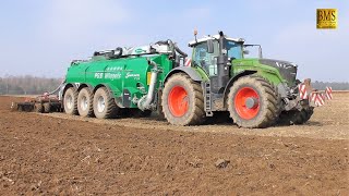 Fendt 1050 Vario Traktor amp Samson Güllewagen PG 31 Volmer Scheibenegge 7m Gülle driving slurry 2019 [upl. by Roley]