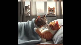 Pregnant cat journey aicat cat animation cat kittenrescue [upl. by Kcirdehs]