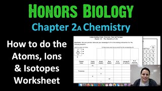 Honors Bio How to do the Atoms Ions Isotopes Worksheet [upl. by Nasia]