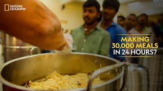 Making 30000 meals in 24 hours  India’s Mega Kitchens  National Geographic [upl. by Aihtak]