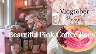 PINK COFFEE BARS amp accessories ☕️💕VLOGTOBER DAY 13 [upl. by Cadel]