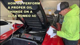 The Proper Way To Change The Oil On an Alfa Romeo 4C Detailed Description Below Super Easy [upl. by Keese]