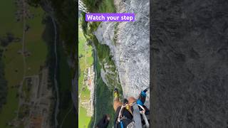 Via Ferrata Murren 🇨🇭 Watch your step mountain climbing mountains nature [upl. by Elrahc]