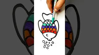 How to draw Cute Rainbow Fish for Kids  Easy step by step Fish drawing [upl. by Tait]