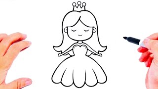 Dessin facile  comment dessiner une princesse facile  Dessin kawaii  Dessins facile a faire [upl. by Annaer89]