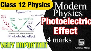 Class 12 Photoelectric Effect and Einstein’s Photoelectric Equation  Modern Physics derivation [upl. by Ennylhsa]