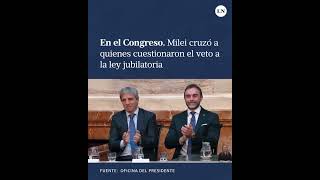 Milei cruzó a quienes cuestionaron el veto a la ley jubilatoria [upl. by Korman327]