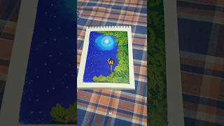 Nightscape acrylic paintingaestheticvideo acrylic acrylicpainting nightmoon [upl. by Nakre]