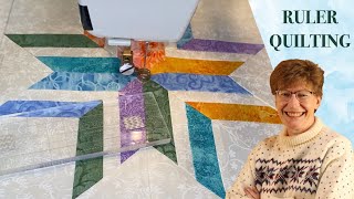 Free Motion Ruler Quilting Tutorial  Sewing Machine Quilting [upl. by Nils]