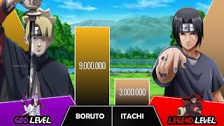 BORUTO VS ITACHI Power Levels I Naruto  Boruto Power Scale I Anime Senpai Scale [upl. by Hose65]