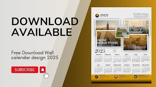 Free Download Wall calendar design 2025  Download here  Wall calendar  Happy New Year 2025 [upl. by Latricia]