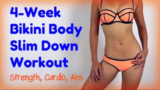 4Week Bikini Body Slim Down No equipment [upl. by Markus]