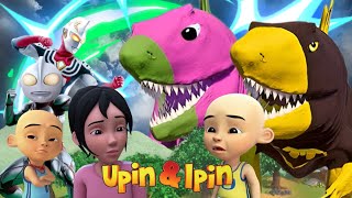 Upin Ipin Takut Ada Tirex Dinosaurus Hiu Ganas Serangan Kuat Ultraman Ipin Melawan Tirex di Kampung [upl. by Jovitah]