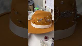 Making a Fedora Hat designer hats by Elena Shvab Millinery London handmade design hats [upl. by Goldi]