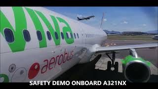 Viva Aerobus A321NX Safety Demo Spanish amp English [upl. by Mauro]