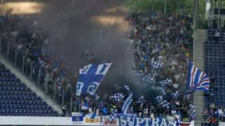 Hansa Rostock Hüpf und Pyroaktionen [upl. by Otrebogad212]