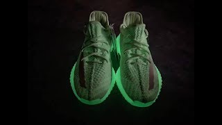 First Look Yeezy Boost 350 v2 Glow in the Dark Neon Green [upl. by Stempson]