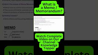 What is Memo  What is Memorandum  Memo  Memorandum  Memorandum Writing  Memo Writing [upl. by Fermin785]