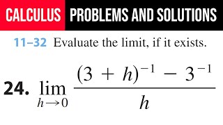 24 Evaluate the limit if it exists limh→0⁡3h131h [upl. by Rim]