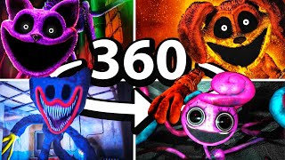 360° Poppy Playtime ALL JUMPSCARES CHAPTER 1 2 amp 3 [upl. by Ezara468]