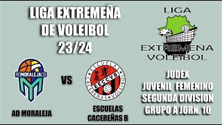 LIGA VOLEIBOL 2324 JUVENIL FEMENINO 2ª DIV GRUPO A JORN 10 AD MORALEJA  ESC CACEREÑAS B [upl. by Rimma]