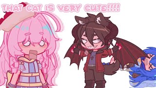 ★彡 That cat is very cute  ´  gacha life 2  krew ｡⋆୨୧˚ krewreacts [upl. by Eikcin]