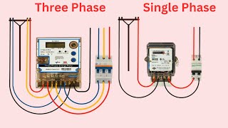 single phase and three phase energy meter wiring connection  electrical technologies [upl. by Akived]