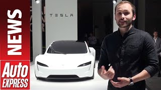 New Tesla Roadster revealed  first look at the 2020 electric sports car [upl. by Ordnael]