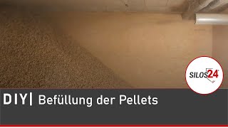 Ein selbstgebautes Pelletlager mit Holzpellets befüllen So einfach geht das DIY  silos24 [upl. by Notse962]