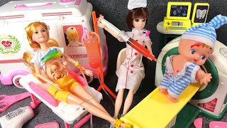 ASMR Unboxing Doll Toys Baby Doll Crashes and Princess Barbie Doll Has Twin Babies at Hospital [upl. by Aeikan940]