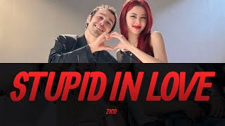 MAX  STUPID IN LOVE Feat HUH YUNJIN of LE SSERAFIM Lyrics Video  KPOPWorld Music [upl. by Simonette313]