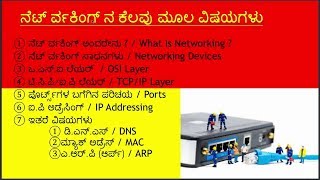 1Basics of Networking In Kannada  ನೆಟ್ ವರ್ಕಿಂಗ್ ನ ಮೂಲ ವಿಷಯಗಳು [upl. by Suzie]