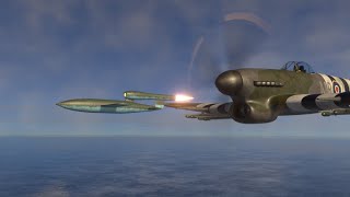 RAF Hawker Typhoon takes down V1 flying bomb doodlebug  Blender 33 [upl. by Atiuqes]