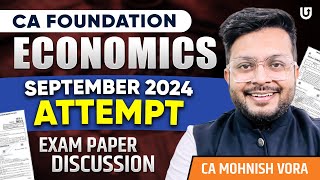 Economics Exam Paper Discussion  CA Foundation Sep 2024  CA Mohnish Vora  MVSIR [upl. by Grazia]