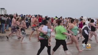 Record Number Of Volunteers Take Part In 29th Lewes Polar Bear Plunge [upl. by Baras161]