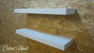 Making floating shelves from pallets  Paletten raf yapimi  Floating shelves diy [upl. by Barrow182]