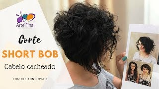 CORTE Short Bob com cachos  com Cleiton Novais [upl. by Savanna]