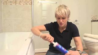 DIY How to reseal a bath shower or sink  with Philippa Tuttiett [upl. by Girardo]