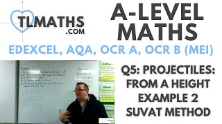 ALevel Maths Q514 Projectiles From a Height Example 2 SUVAT Method [upl. by Natanoj]