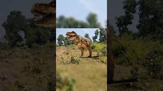 T rex chase dinosaur shortsdinosaurjurassicworldviralvideotrendingytshortsshorts [upl. by Oinotnanauj144]