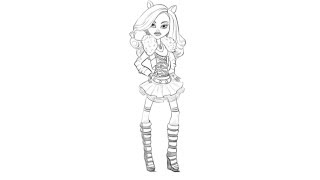 How to draw Clawdeen Wolf Monster High Girl [upl. by Mailliw]