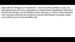 Seja aprovado nos Correios Questão de Regra de 3 que caiu nos Correios2011 [upl. by Theodosia693]