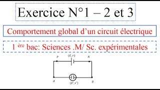 Exercice N°12 et 3 comportement global dun circuit 1BAC Sciences expérimentales et mathématiques [upl. by Ayik]